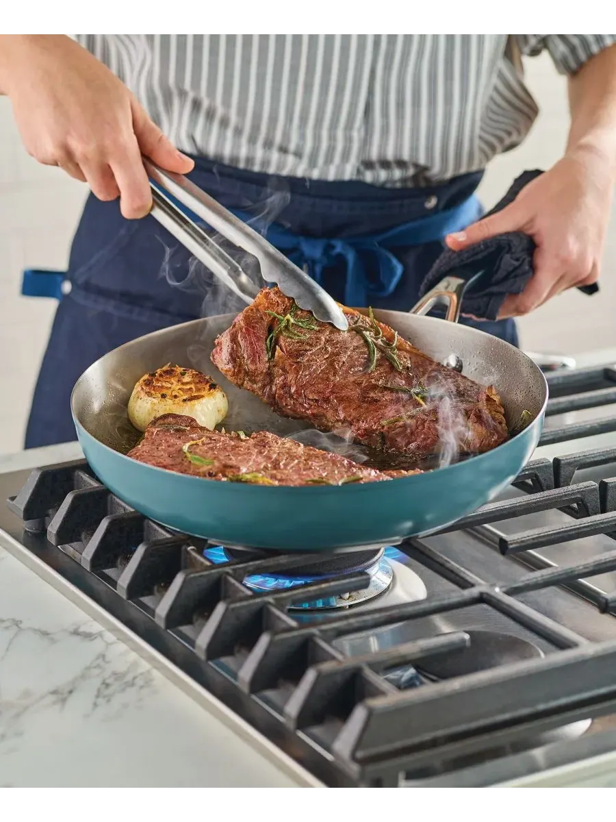 Набор посуды KitchenAid Stainless Steel Multi-Ply, 11 предметов, голубая агава — изображение 3 из 9, зеленый