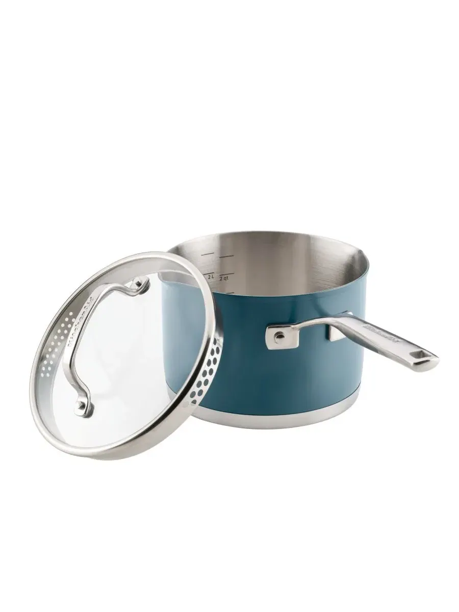 Набор посуды KitchenAid Stainless Steel Multi-Ply, 11 предметов, голубая агава — изображение 6 из 9, зеленый