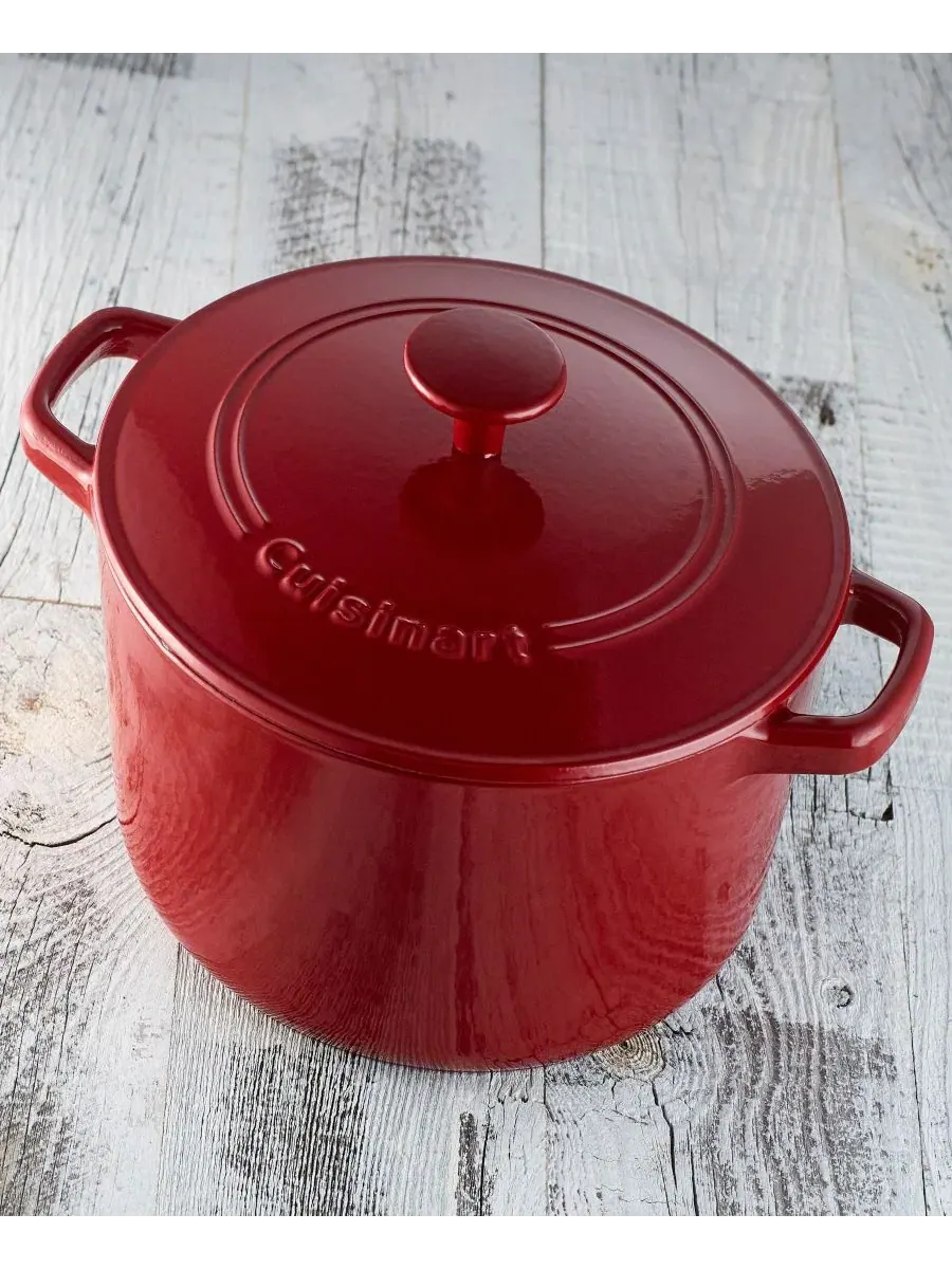 Кастрюля эмалированная чугунная 5 л с крышкой Chefs Classic Cuisinart — изображение 2 из 2, красный