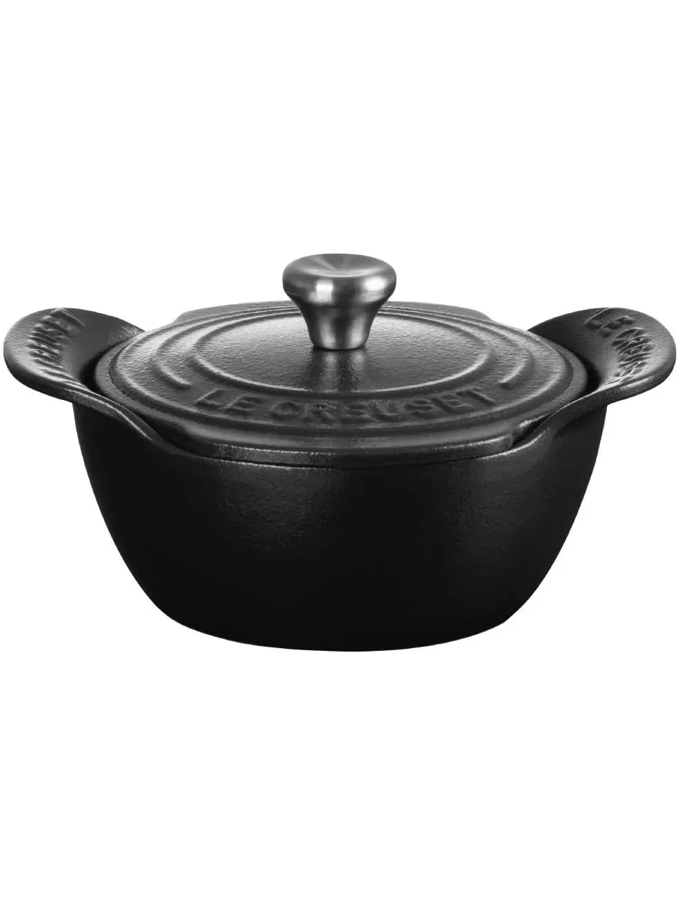 Набор мини-кокотов Le Creuset с крышками, 4 предмета, 11 см, 0,3 л — изображение 7 из 9, черный