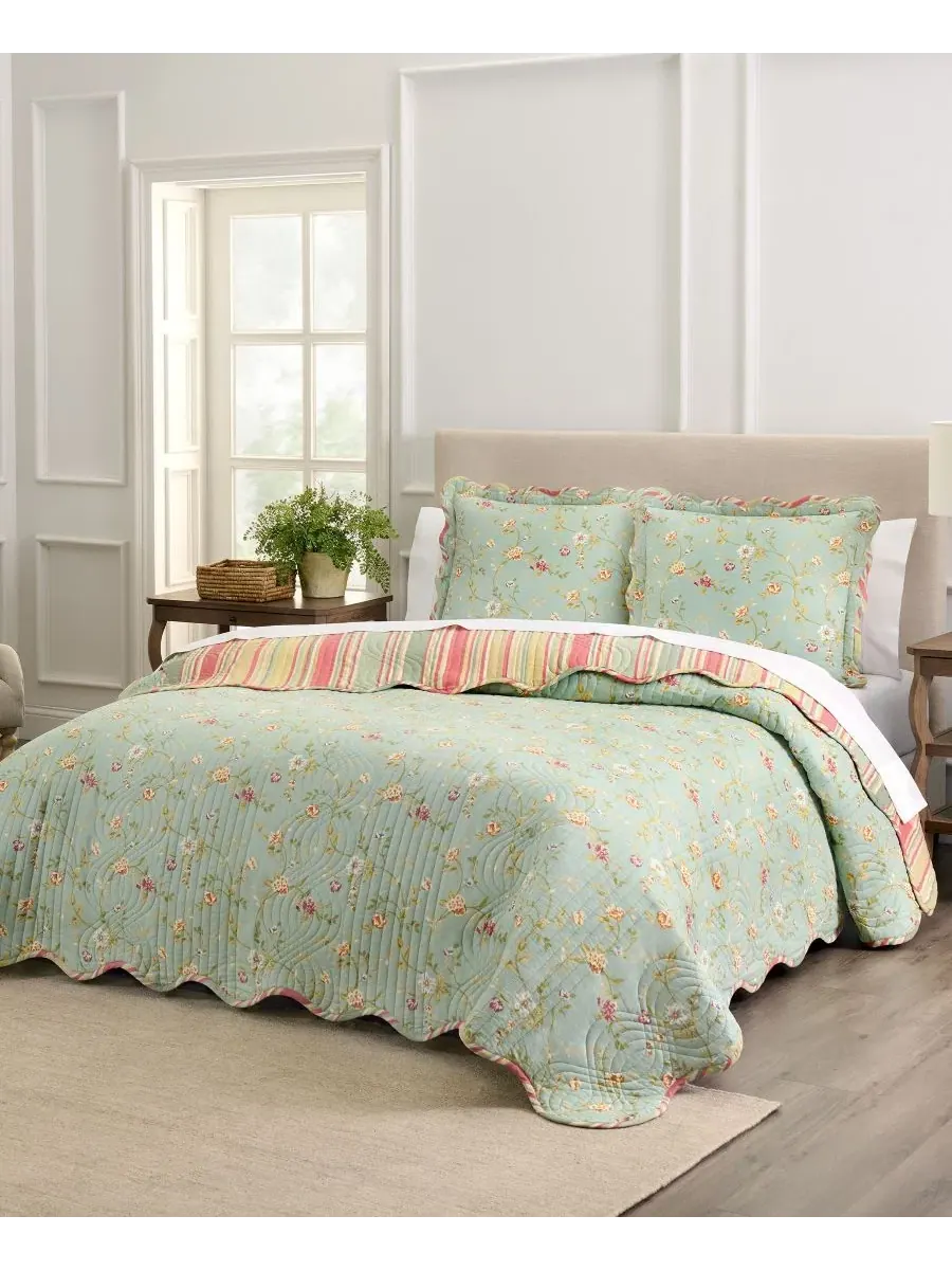 Комплекты хлопковых стеганых одеял Garden Glitz Waverly — изображение 3 из 3, пар
