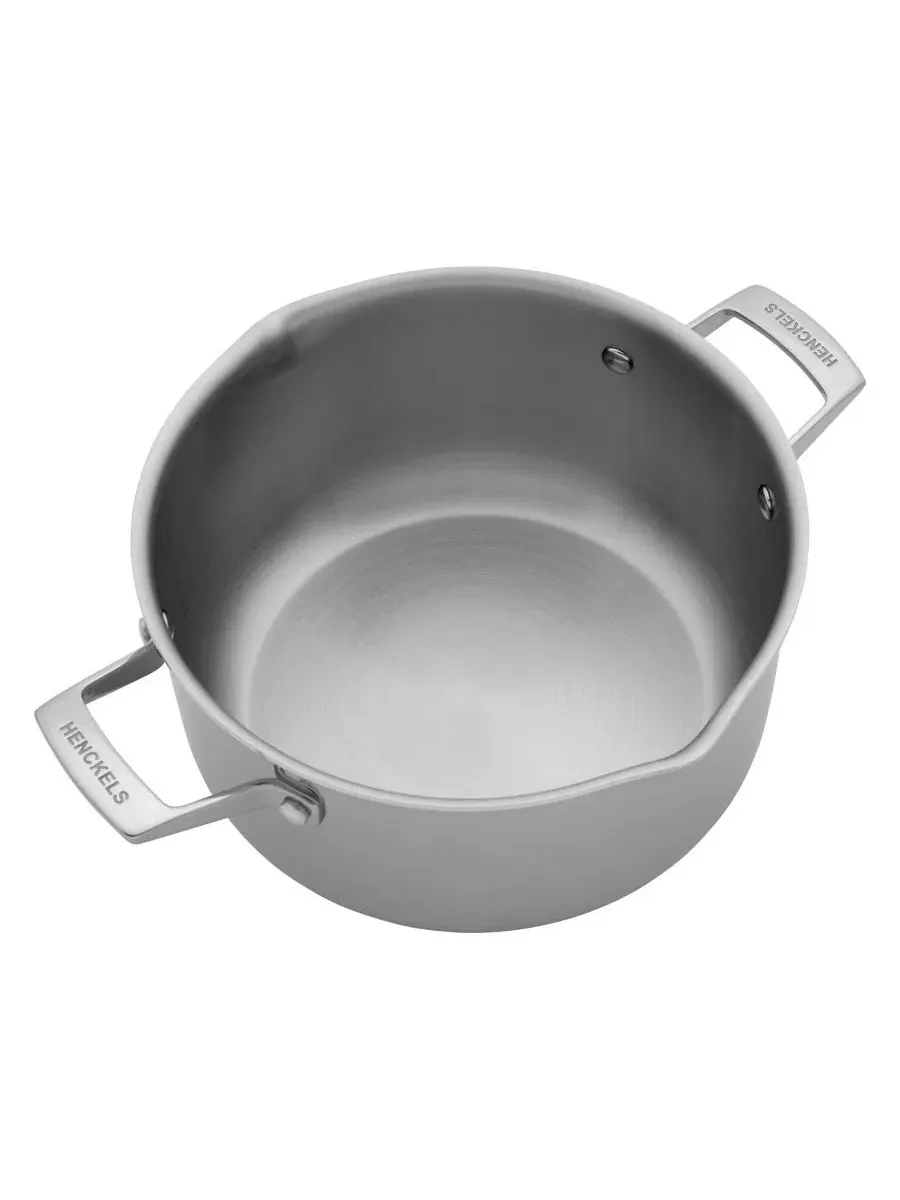 Кастрюля 6 л из нержавеющей стали с крышкой CLAD H3 Henckels — изображение 2 из 8, серебристый