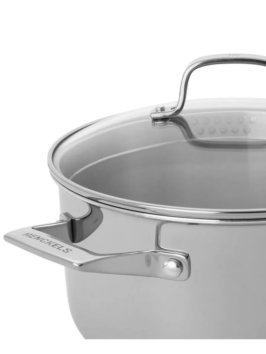 Кастрюля 6 л из нержавеющей стали с крышкой CLAD H3 Henckels — изображение 3 из 8, серебристый