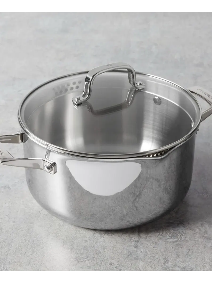 Кастрюля 6 л из нержавеющей стали с крышкой CLAD H3 Henckels — изображение 5 из 8, серебристый