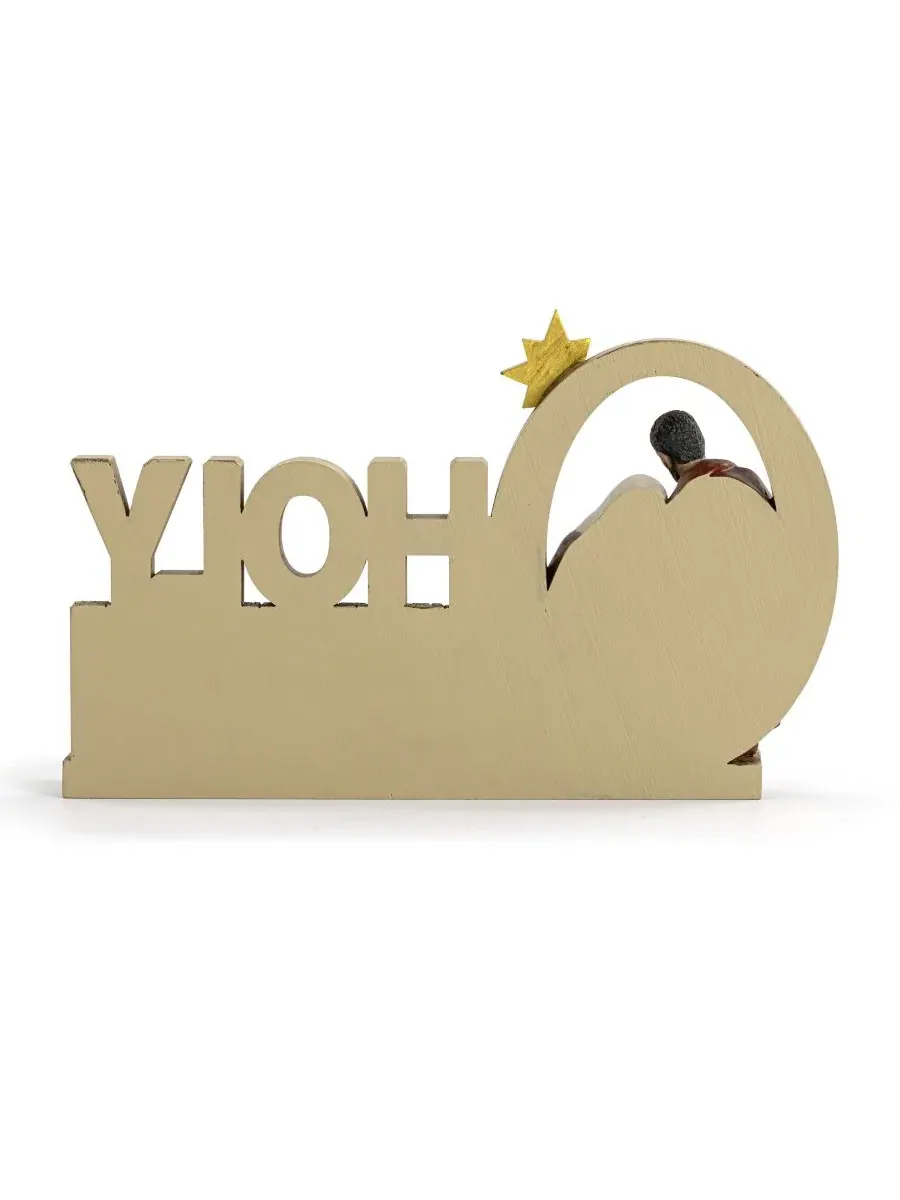 Скульптурная фигура "O Holy Night" с афроамериканским Святым Семейством Napco — изображение 2 из 4, белый красный