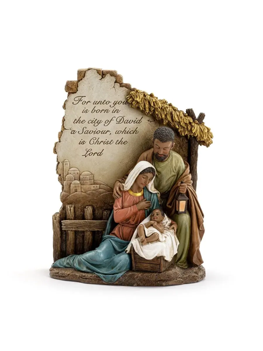 Фигурка Рождество с афроамериканской Святой Семьей For Unto You a Child is Born Napco