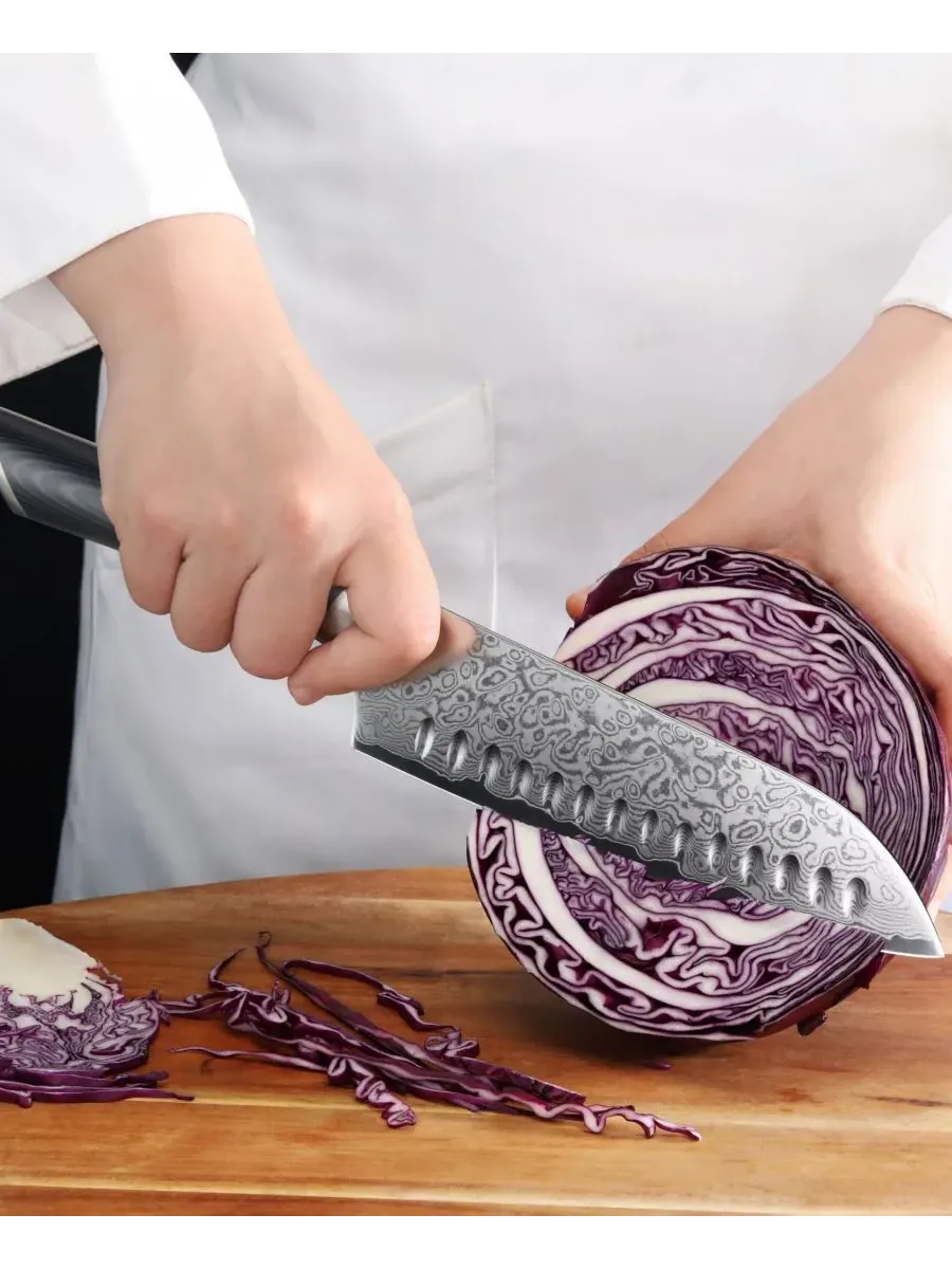 Нож Santoku Kuro Series Steel 18 см с ножнами Cangshan — изображение 2 из 3, серый