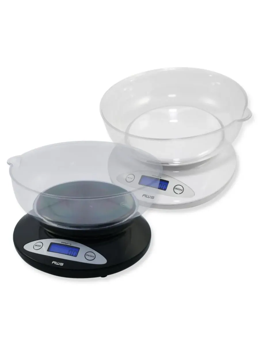 Цифровые кухонные весы для мисок 2K-Bowl, 2 л / 2000 г American Weigh Scales — изображение 4 из 4, черный