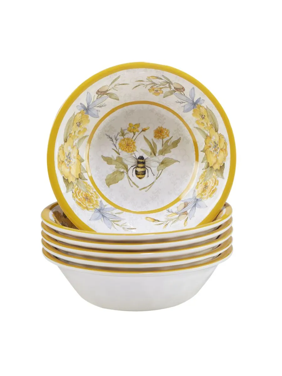 Набор из 6 меламиновых мисок Bee Sweet Certified International