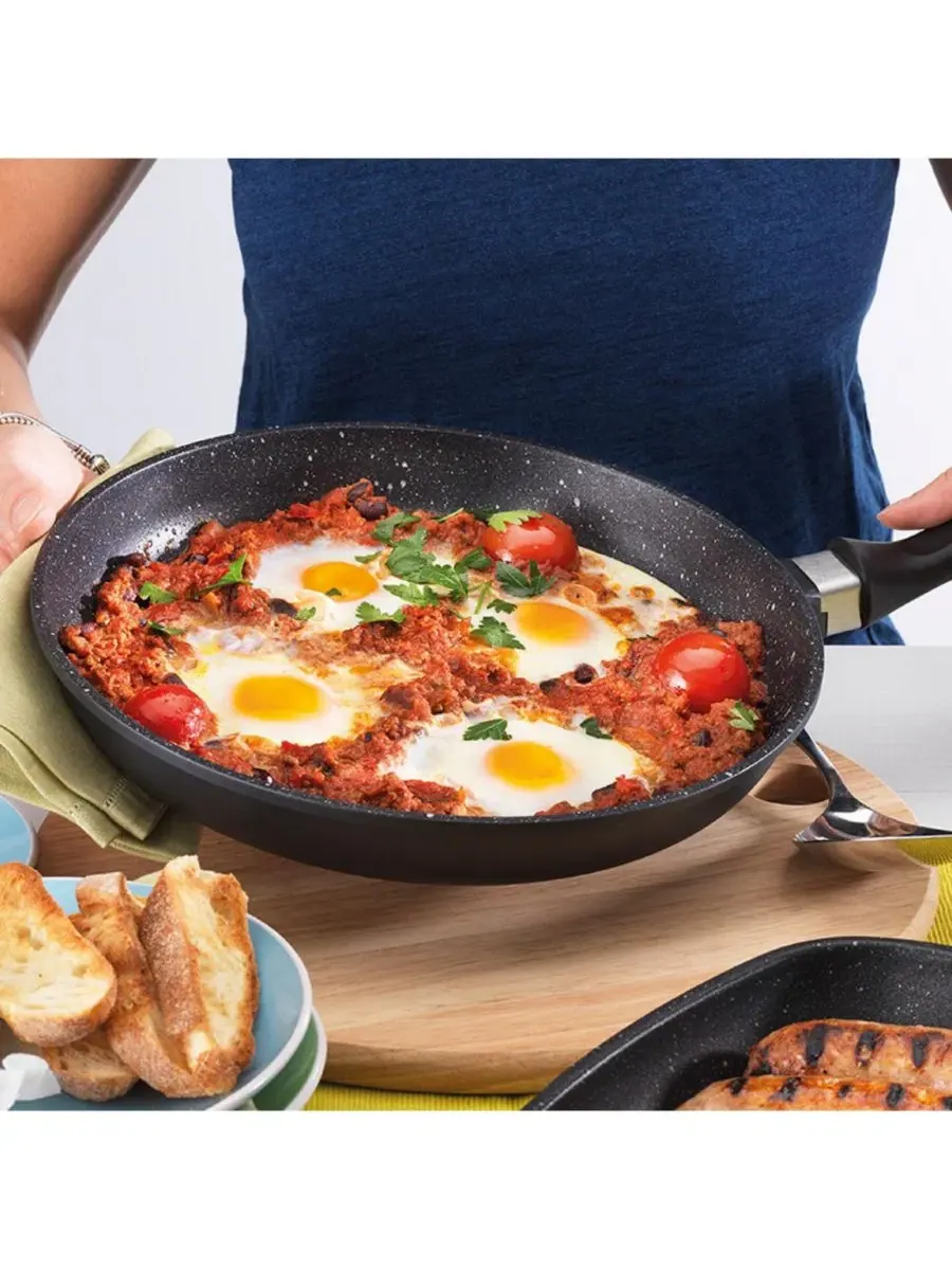 Сковорода STONE из литого алюминия, 30 см Cuisine::Pro — изображение 2 из 2, черный
