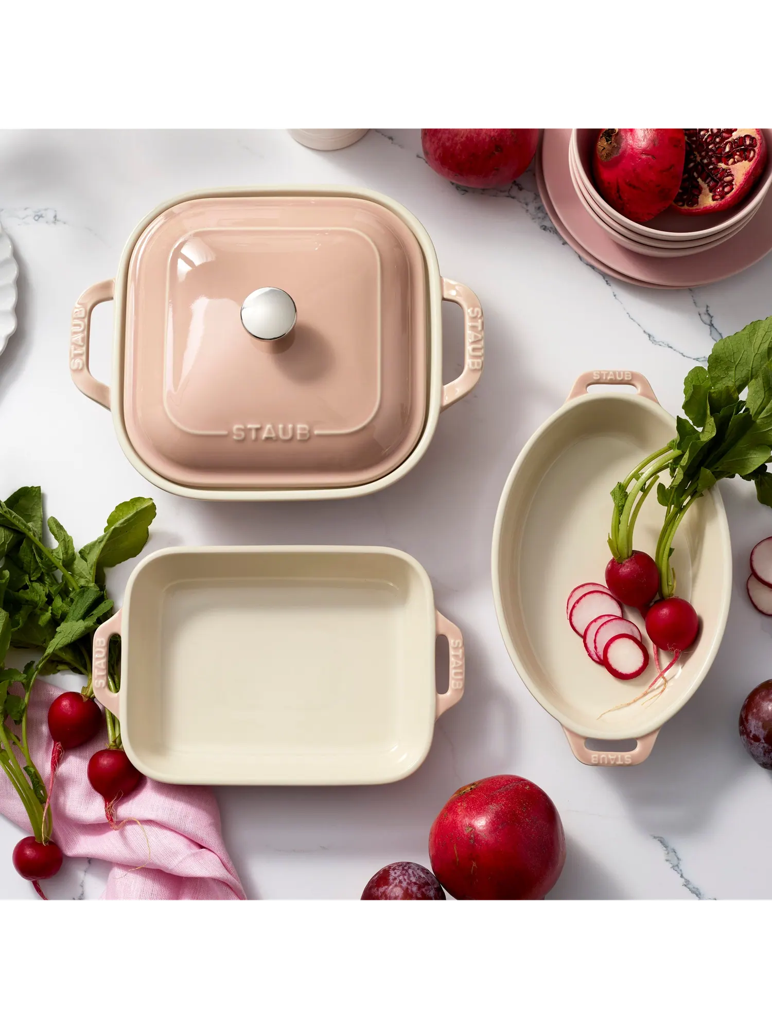 Набор форм для выпечки Staub Ceramic, 4 предмета — изображение 2 из 6, розовый