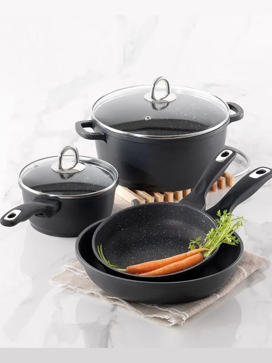 Гранитный набор из 6 предметов из литого алюминия Cuisine::Pro — изображение 2 из 3, черный