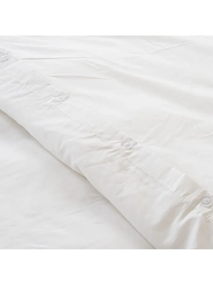 Одеяло из 100% высококачественного белого хлопка, плотность 200 TPI Superity Linen — изображение 3 из 9, белый