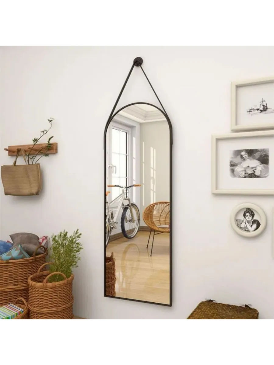 HOMLUX Арочное настенное зеркало 16"x48" черного цвета — изображение 3 из 8, черный