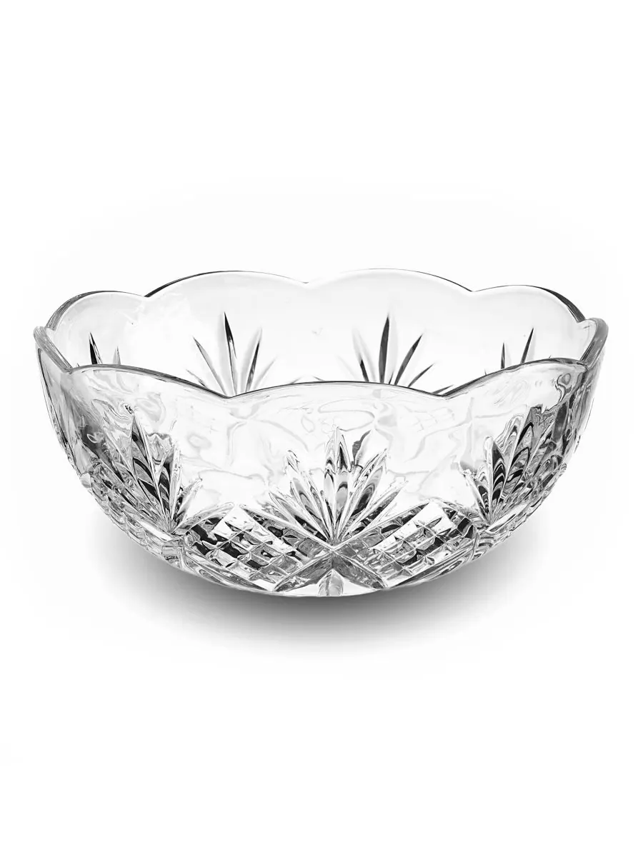 Набор из 3 сервировочных мисок Dublin Crystal с волнистым краем Godinger — изображение 2 из 4, прозрачный