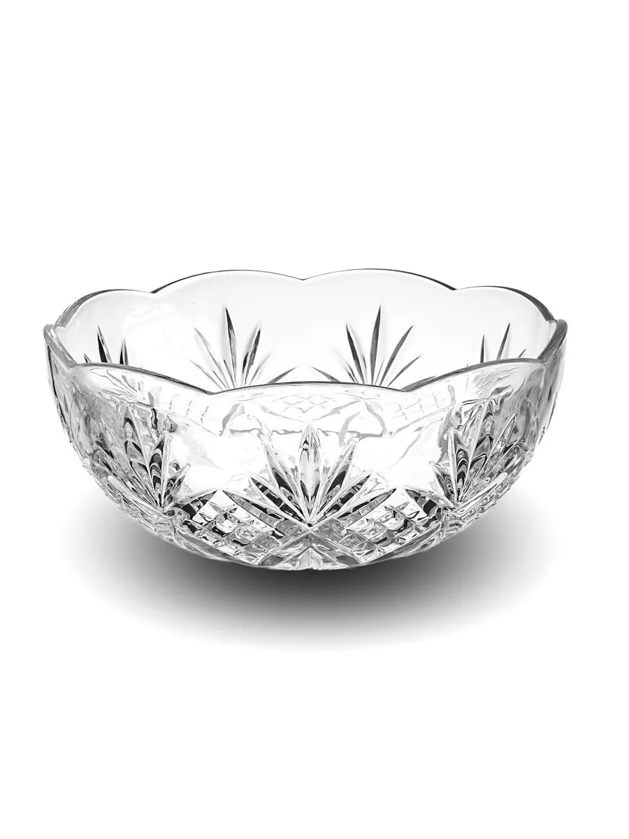 Набор из 3 сервировочных мисок Dublin Crystal с волнистым краем Godinger — изображение 3 из 4, прозрачный