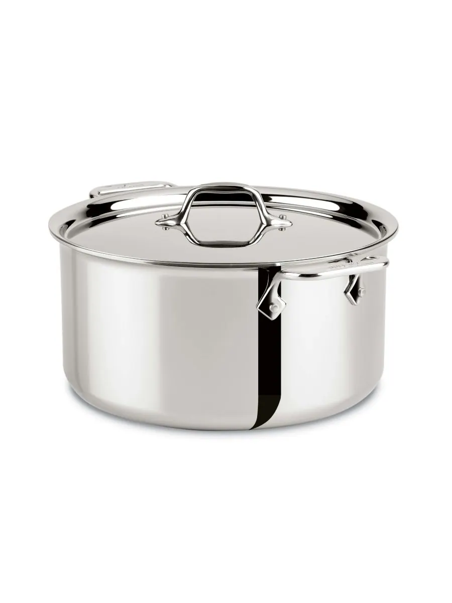 All-Clad Кастрюля из нержавеющей стали с крышкой, 8 кварт (около 2,8 л)