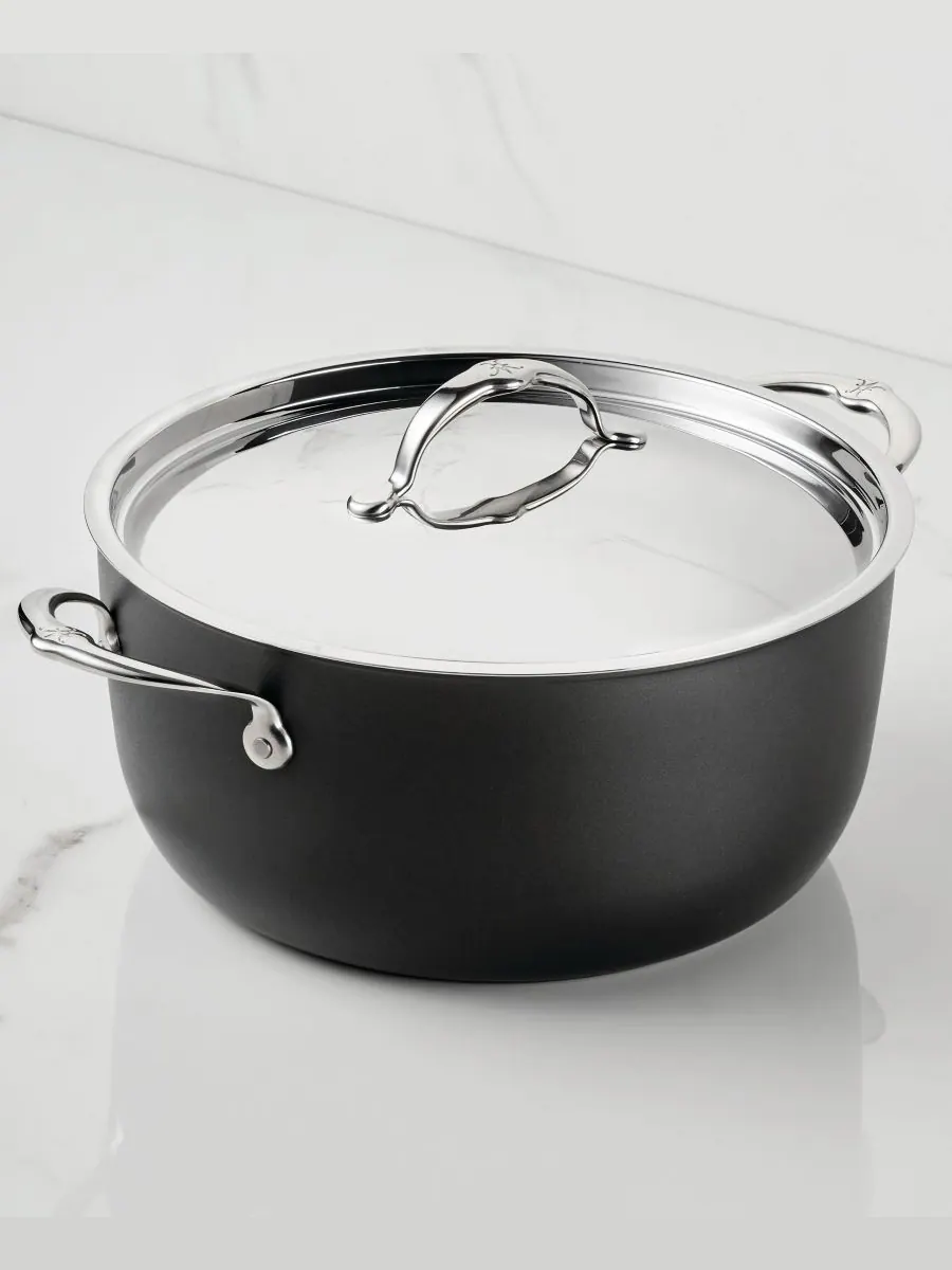 Кастрюля с крышкой Hestan TITUM Fusion Nonstick, 7,6 л — изображение 3 из 3, черный серебристый