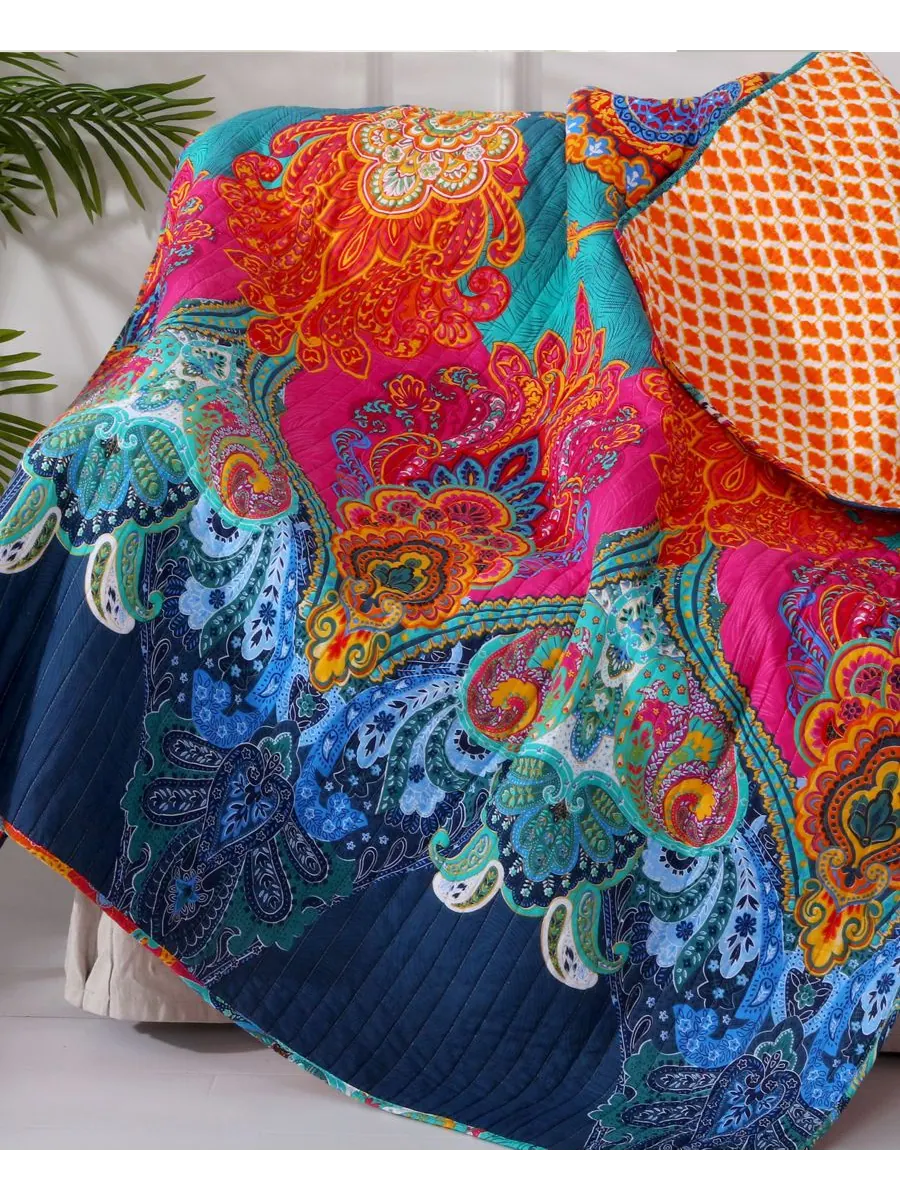 Двустороннее стеганое покрывало Mackenzie Damask, 50 x 60 дюймов Levtex