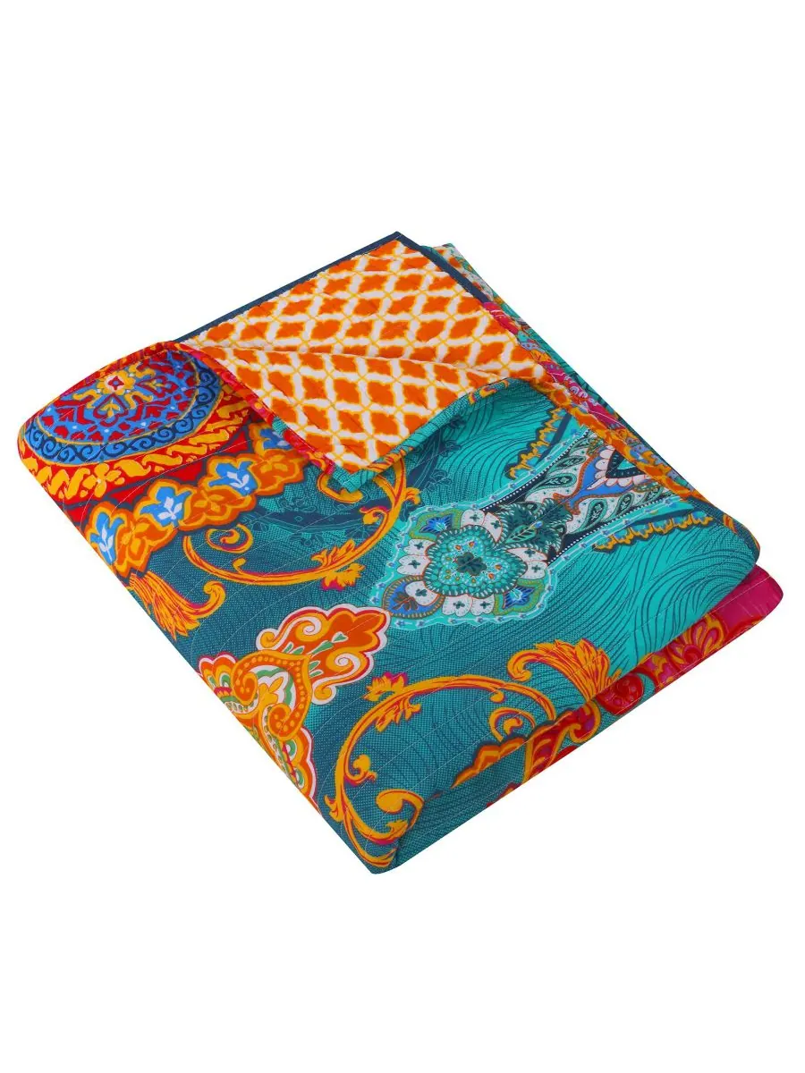 Двустороннее стеганое покрывало Mackenzie Damask, 50 x 60 дюймов Levtex — изображение 2 из 2, мульти