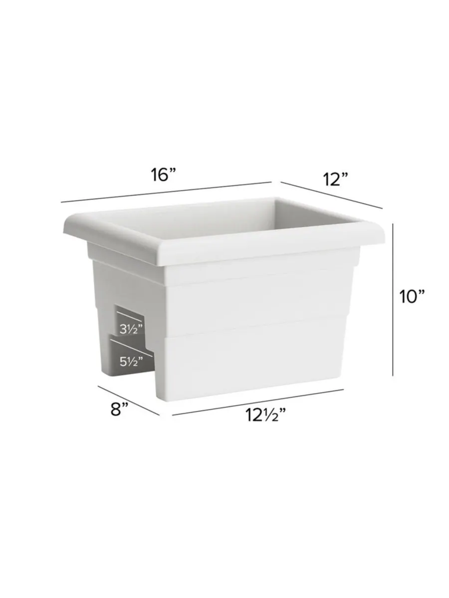 Novelty Кашпо Countryside Railing Planter 26162, белое, 16 дюймов — изображение 2 из 3, белый