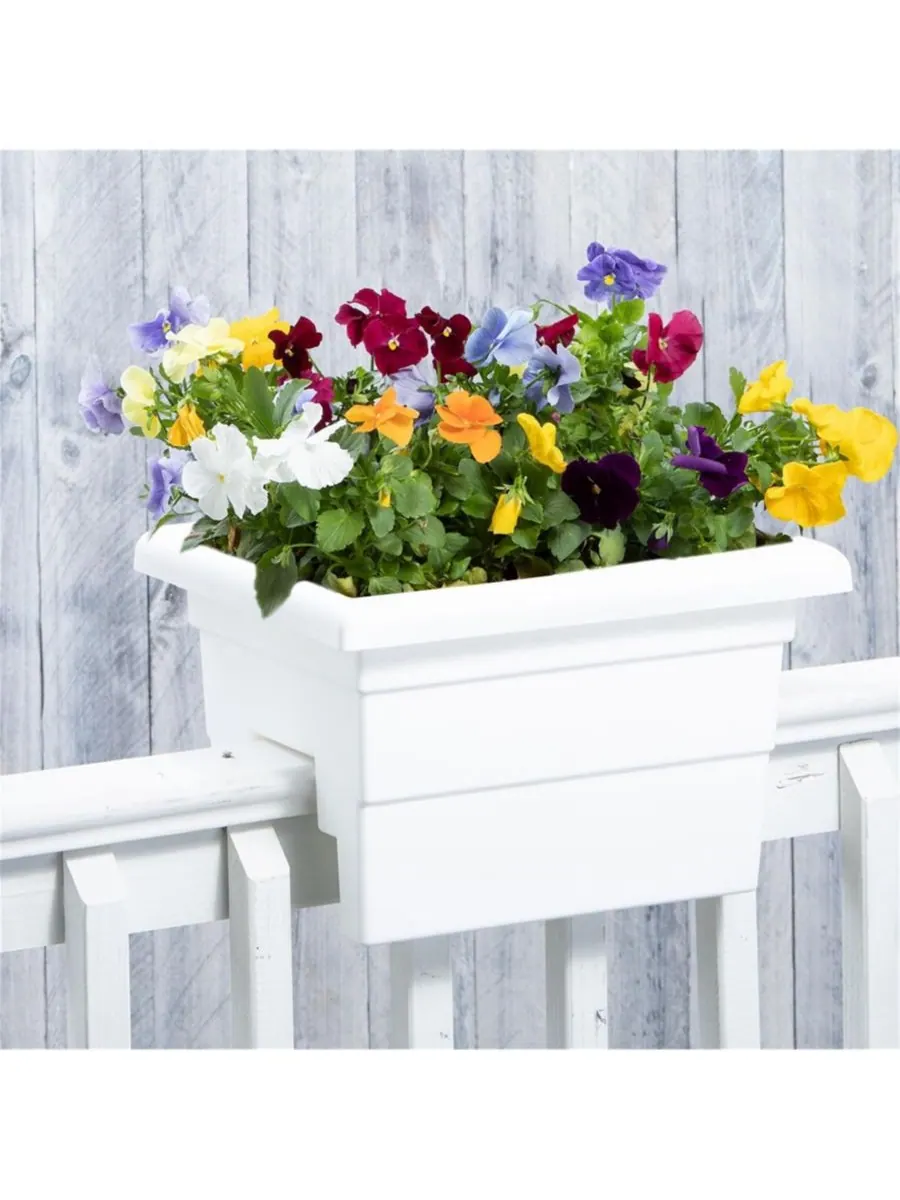 Novelty Кашпо Countryside Railing Planter 26162, белое, 16 дюймов — изображение 3 из 3, белый