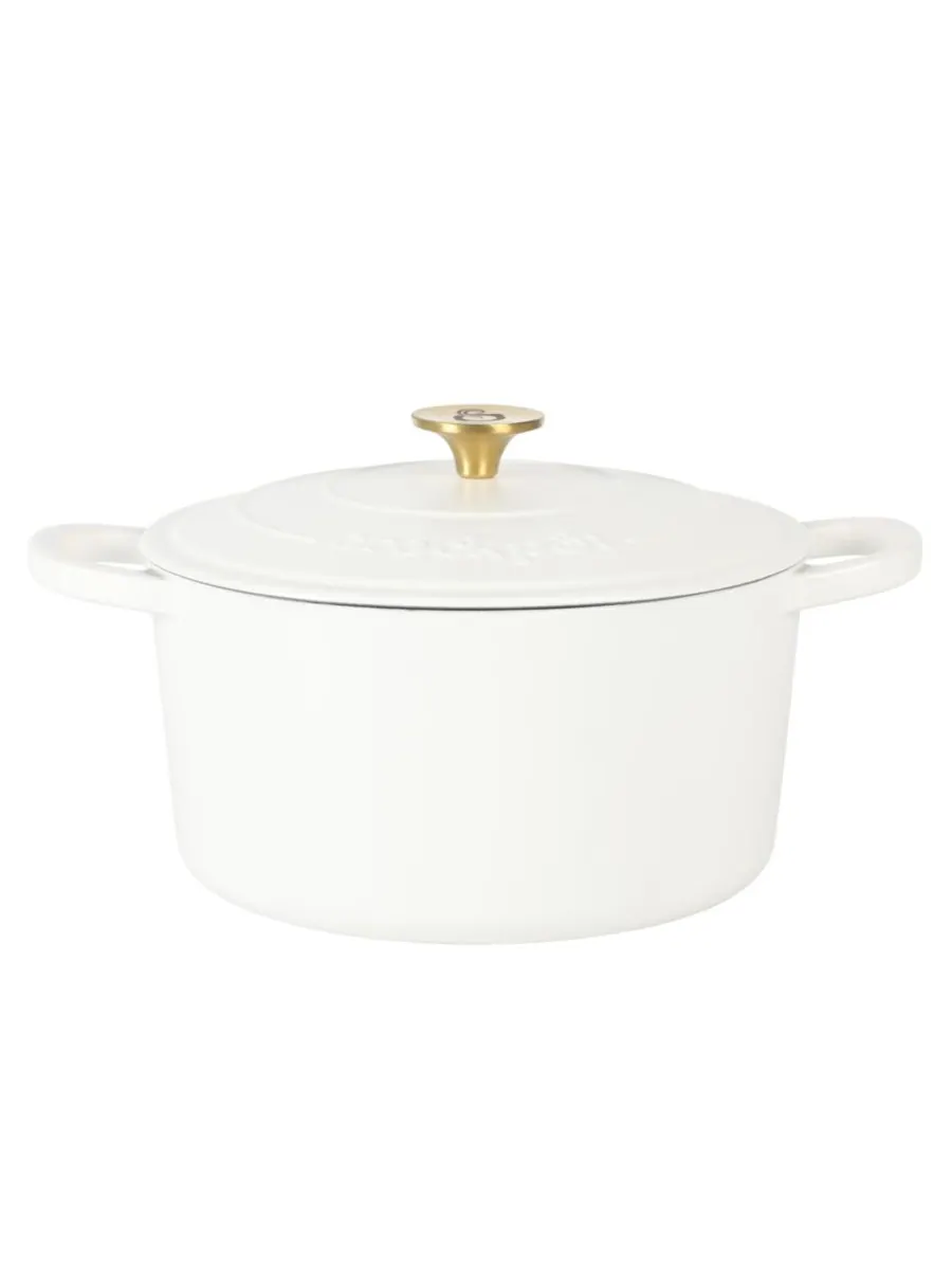 Круглая чугунная кастрюля Crock-Pot Artisan объемом 5 кварт (5 литров) - матовый пыльно-розовый