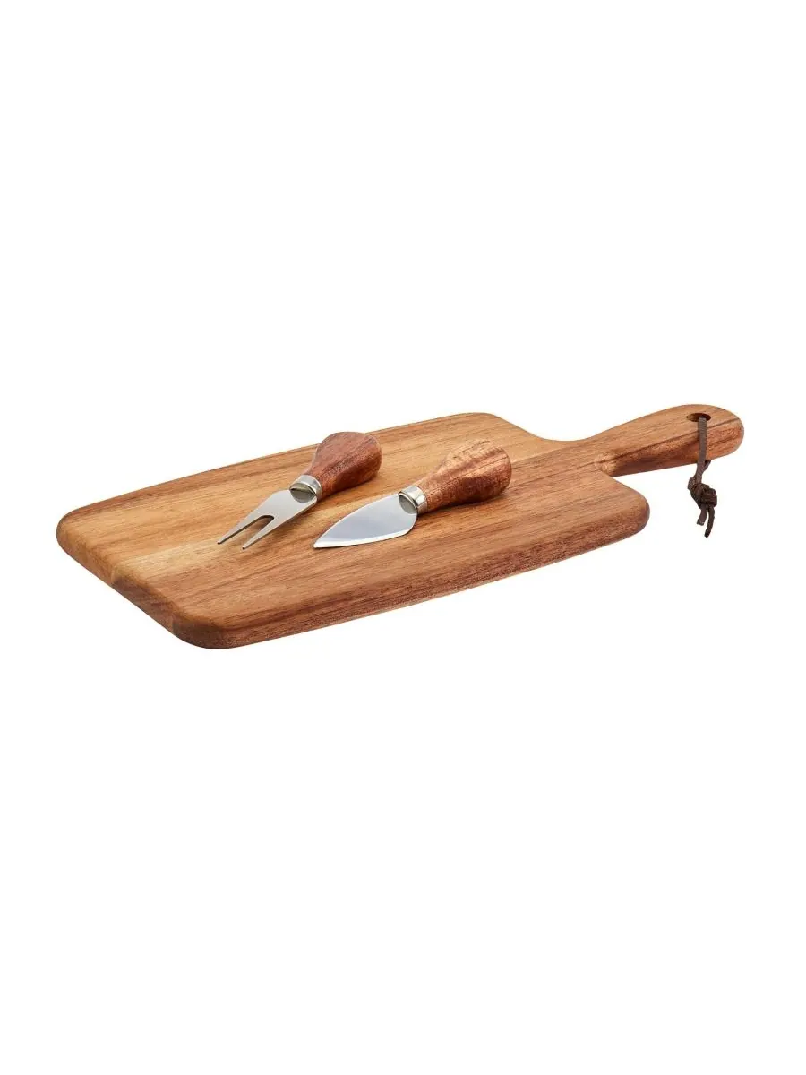 Набор из 3 прямоугольных сервировочных досок из акации Tabletops Gallery