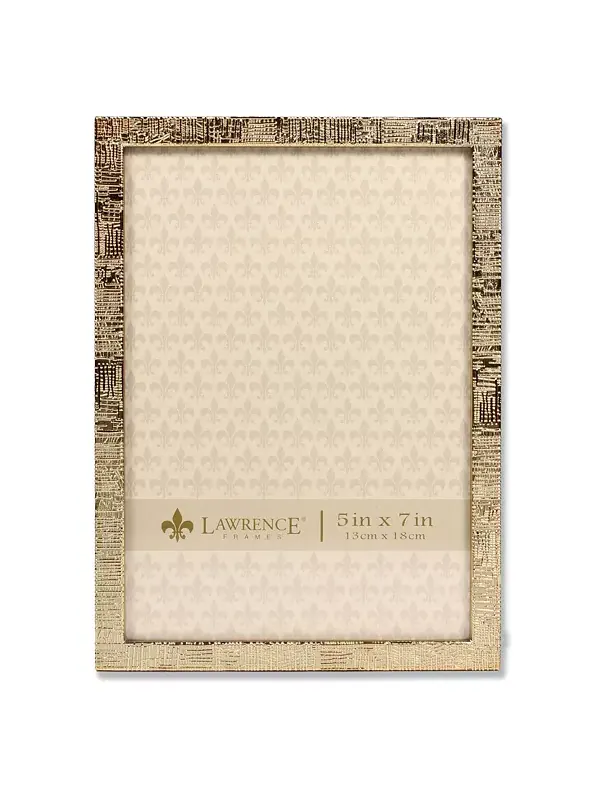 Рамка для картины из золотистого металла с льняным узором — 5 x 7 дюймов Lawrence Frames