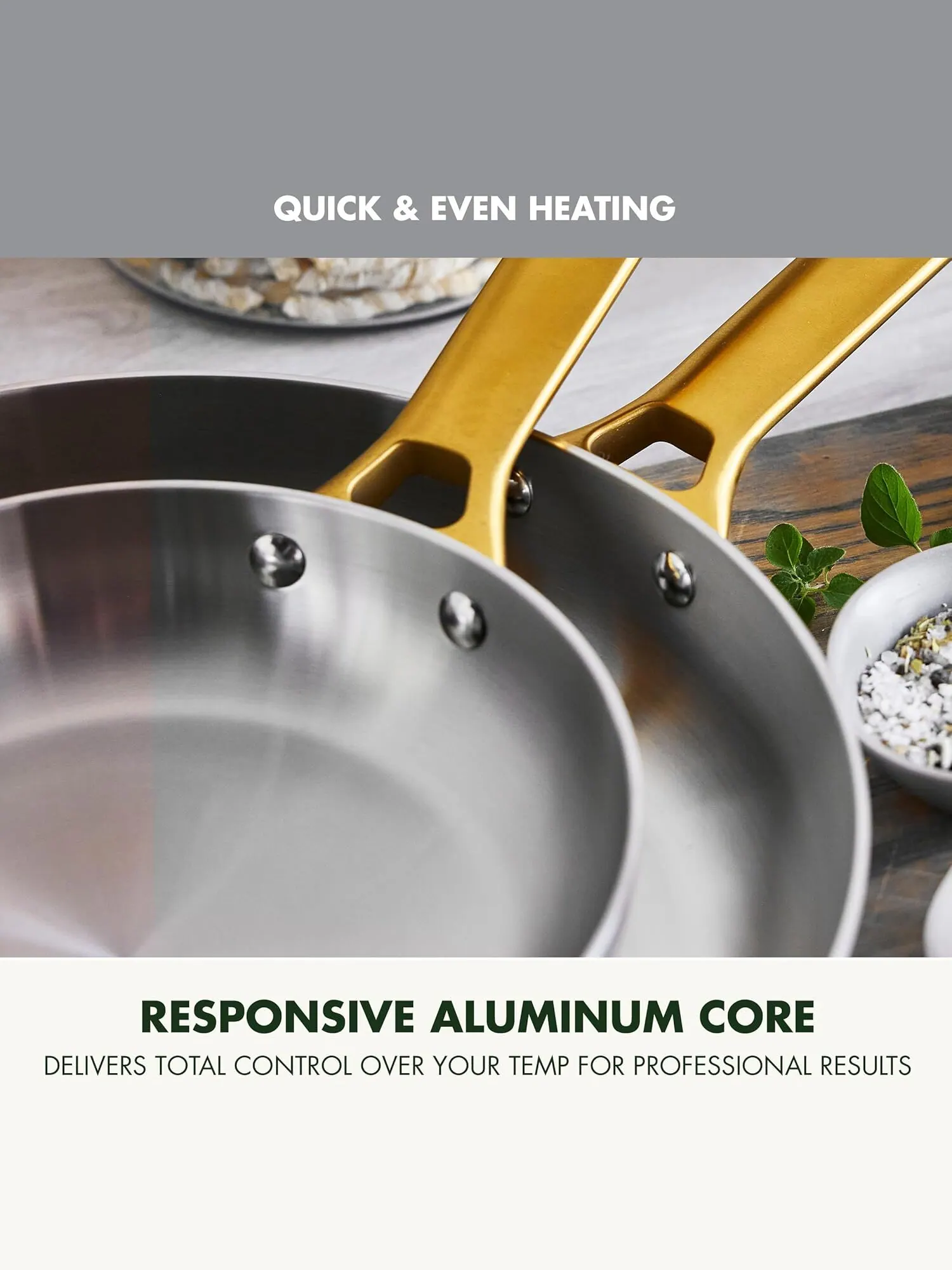 Набор сковород GreenPan Reserve Stainless Steel Tri-Ply, 2 предмета, 25/30 см — изображение 6 из 11, серебристый