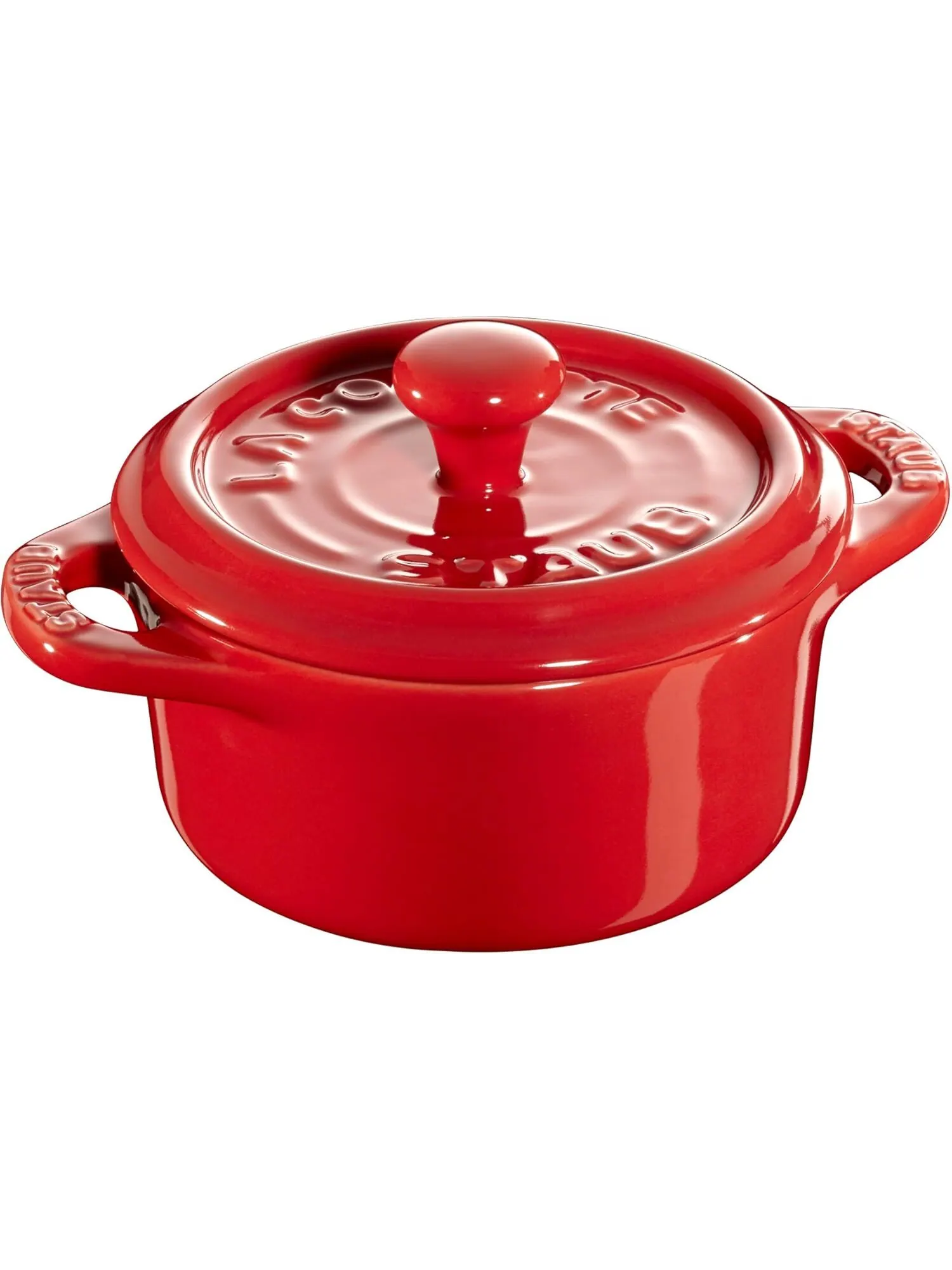 Набор кокотниц Staub Mini Round Ceramic, 3 предмета, 10 см, 0.25 л — изображение 2 из 6, красный