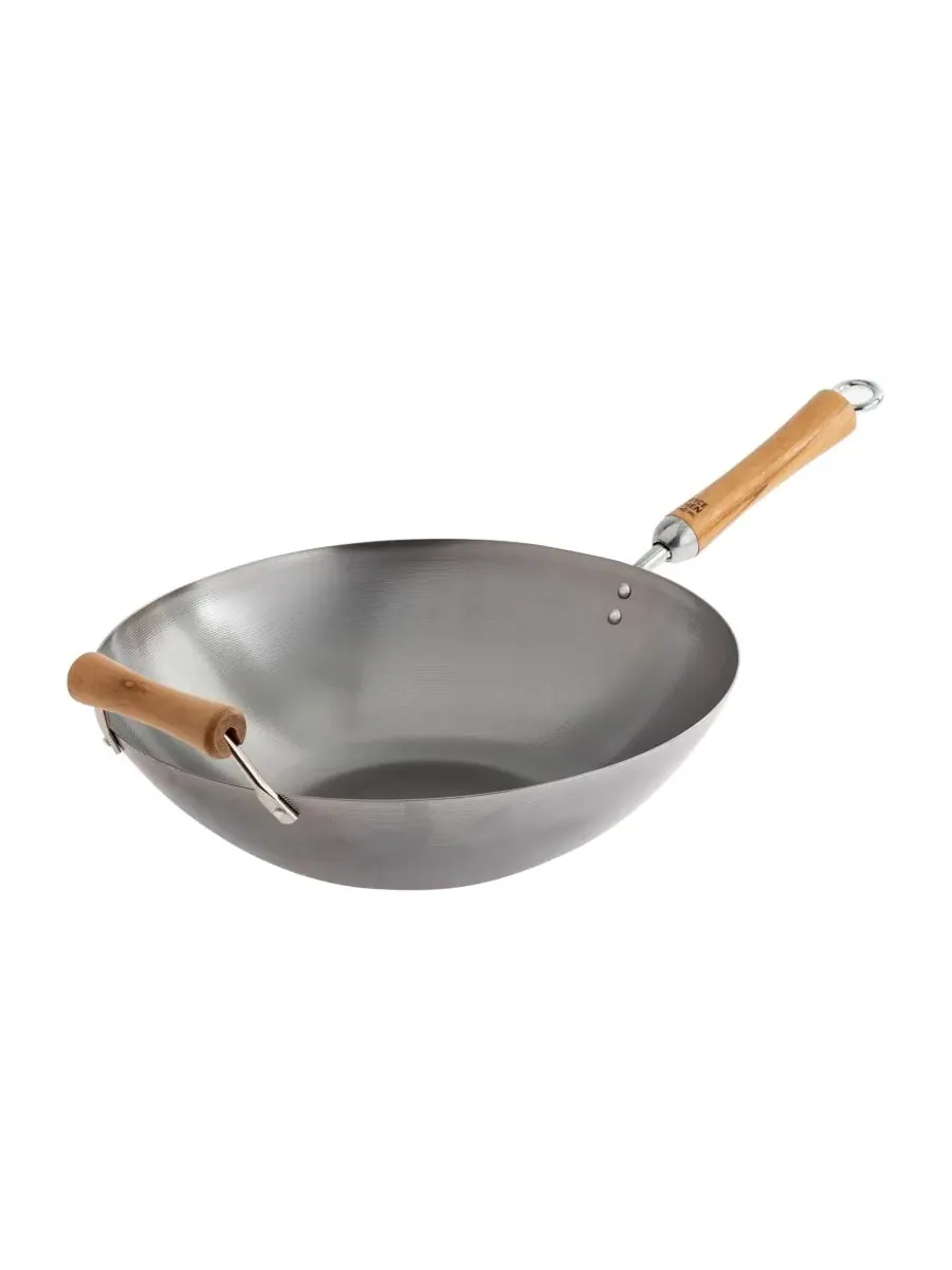 Вок из углеродистой стали серии Classic с ручками из березы, 36 см Joyce Chen
