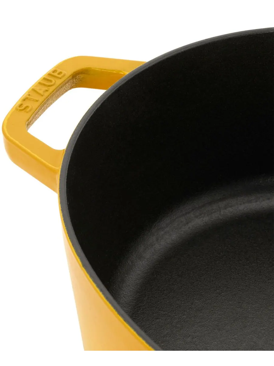 Овальная чугунная утятница Staub Wide, 31 см, 5.9 л — изображение 3 из 9, желтый