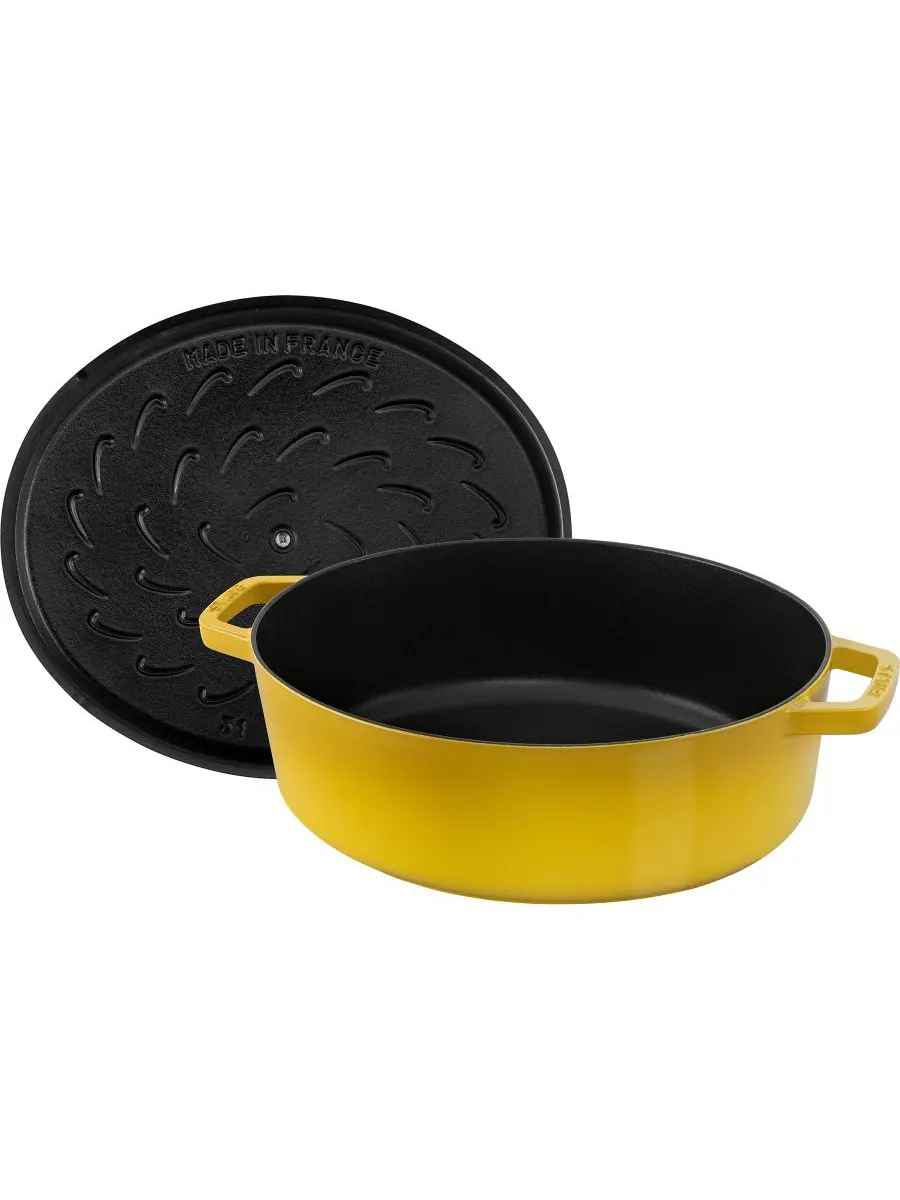 Овальная чугунная утятница Staub Wide, 31 см, 5.9 л — изображение 5 из 9, желтый