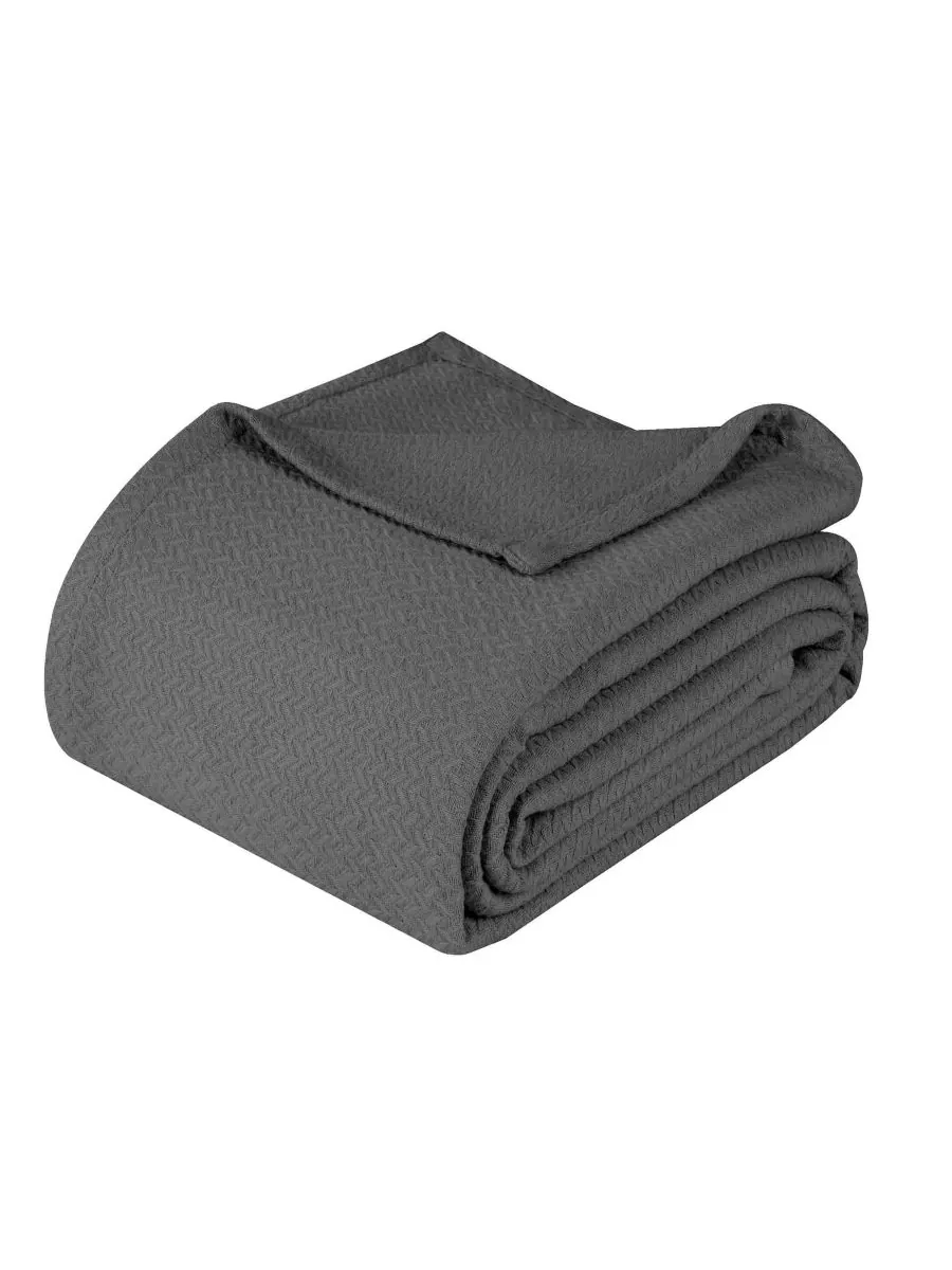 Легкое тканое одеяло Nobel Cotton Jacquard Dobby Weave Textured Chevron, размер King Superior