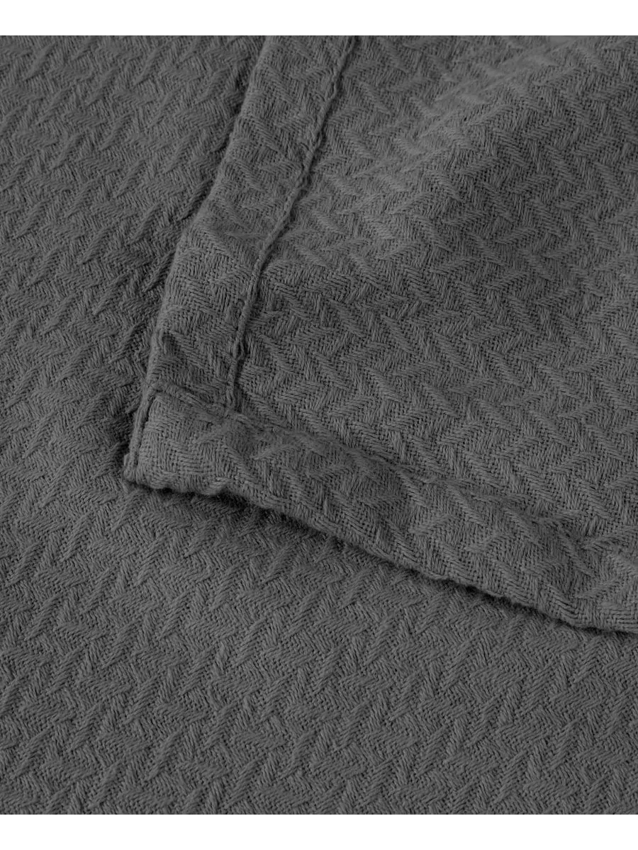 Легкое тканое одеяло Nobel Cotton Jacquard Dobby Weave Textured Chevron, размер King Superior — изображение 3 из 7