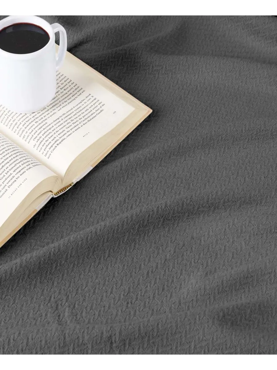 Легкое тканое одеяло Nobel Cotton Jacquard Dobby Weave Textured Chevron, размер King Superior — изображение 5 из 7
