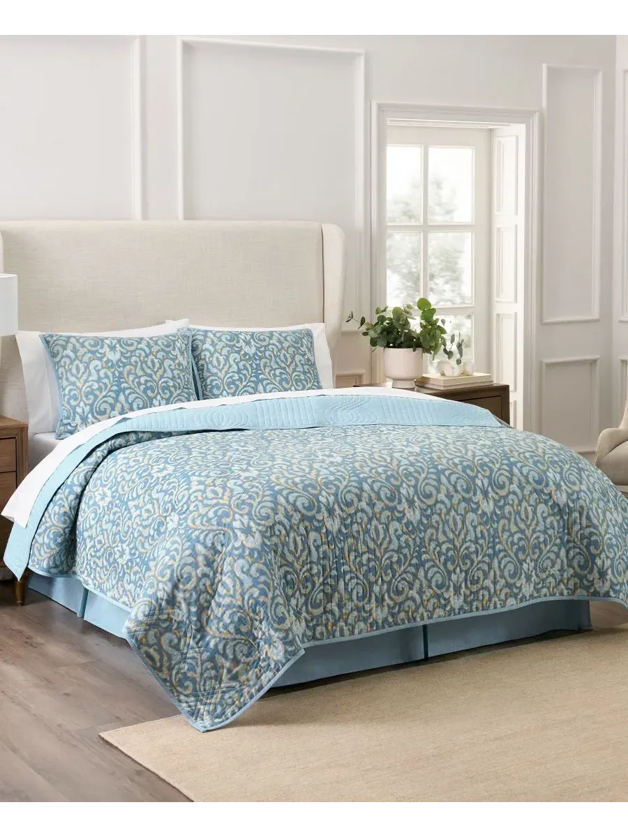Комплекты хлопковых стеганых одеял Kensington Waverly, аквамариновый