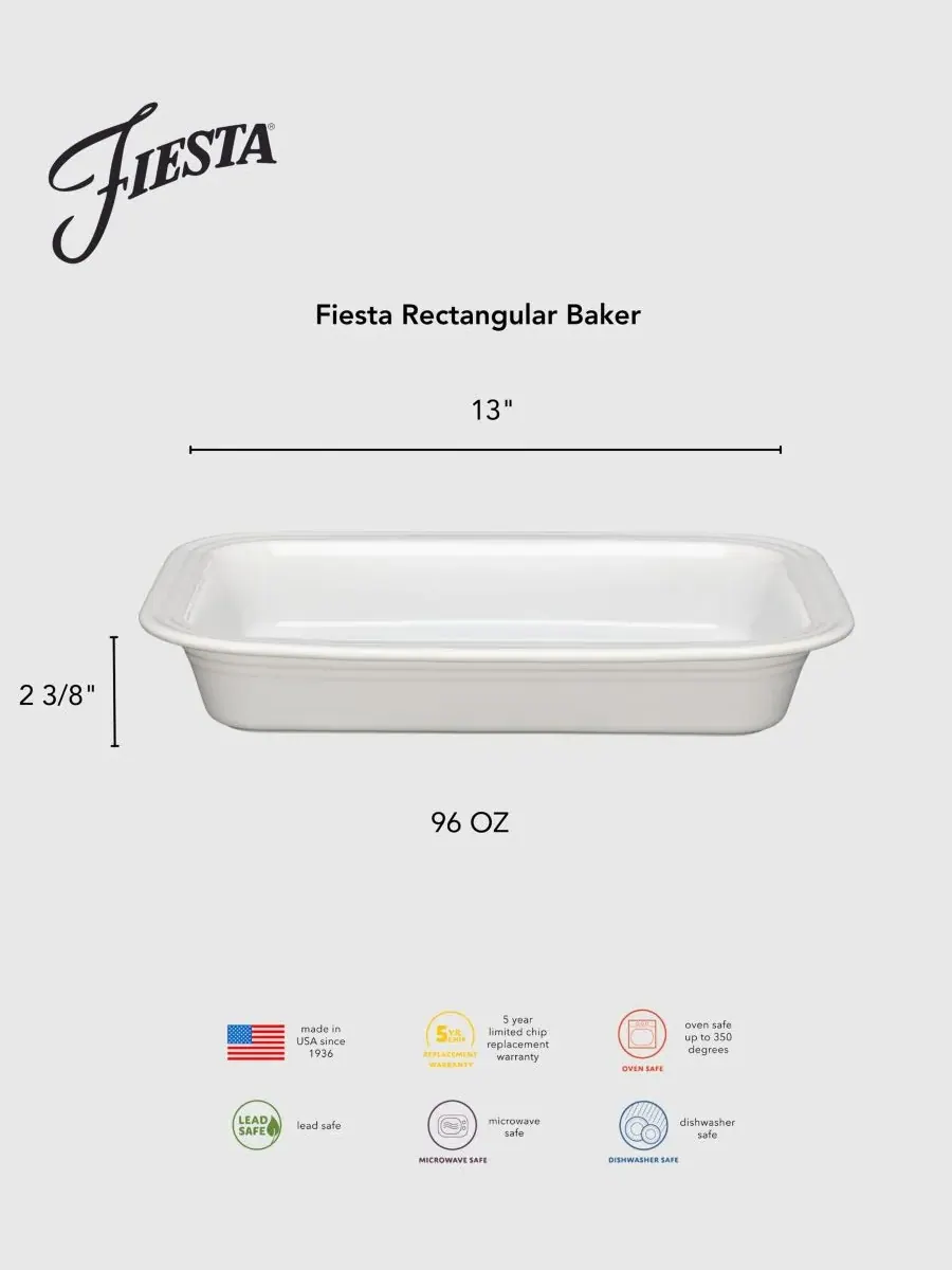 Прямоугольная форма для выпечки, 23 см x 33 см Fiesta, льняной — изображение 2 из 4