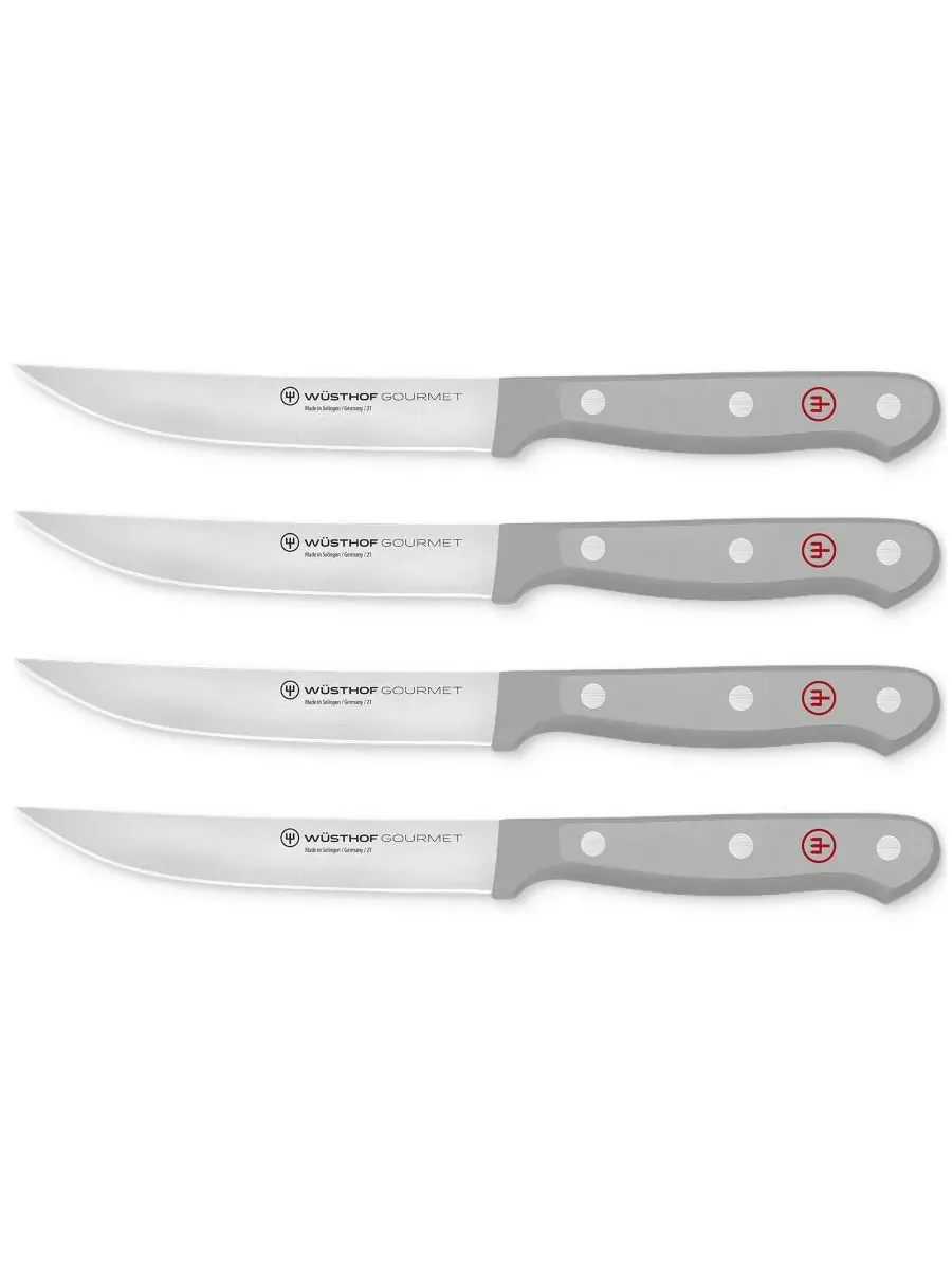 Набор из 4 стальных ножей для стейка Gourmet Gray Wusthof