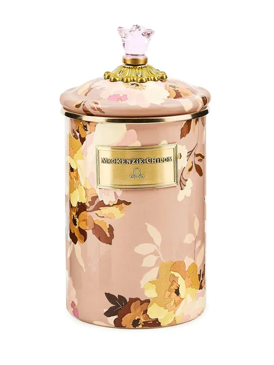 Контейнер для хранения MacKenzie-Childs Wild Rose Mauve, 64 унции, узор маув