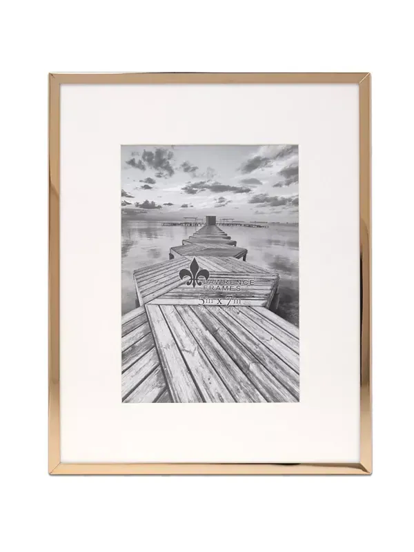 Элегантная металлическая фоторамка со скошенным паспарту для фотографии, 5" x 7" Lawrence Frames