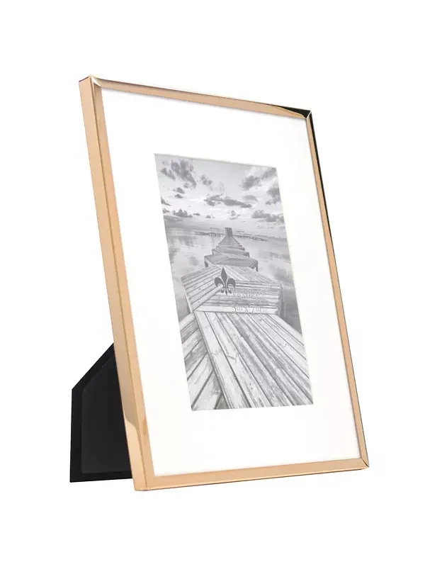 Элегантная металлическая фоторамка со скошенным паспарту для фотографии, 5" x 7" Lawrence Frames — изображение 2 из 4