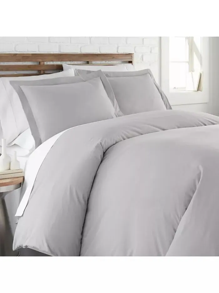 Ультрамягкий современный комплект пододеяльников Southshore Fine Linens — изображение 2 из 7, темный серый
