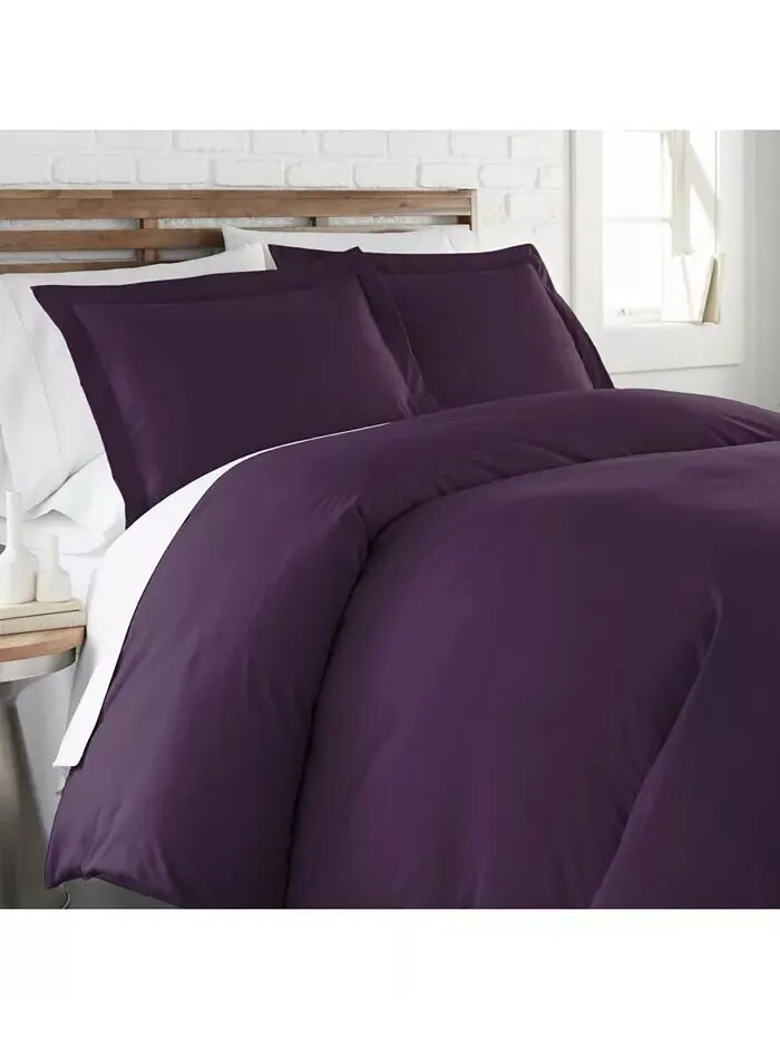 Ультрамягкий современный комплект пододеяльников Southshore Fine Linens — изображение 4 из 7, темный серый