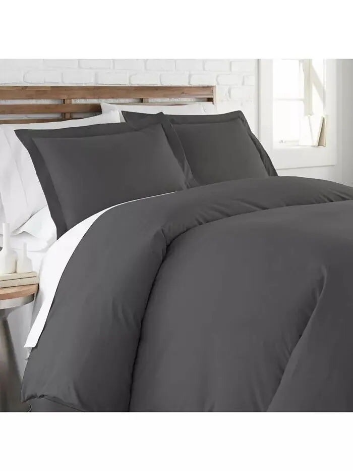 Ультрамягкий современный комплект пододеяльников Southshore Fine Linens — изображение 5 из 7, темный серый