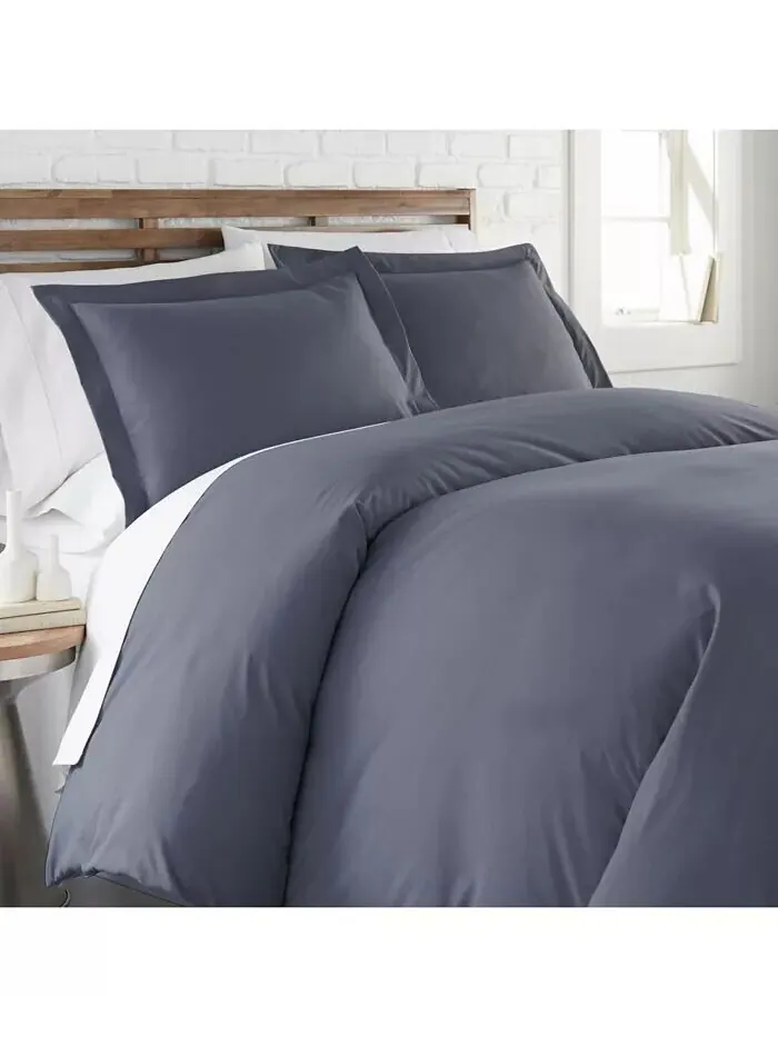 Ультрамягкий современный комплект пододеяльников Southshore Fine Linens — изображение 6 из 7, темный серый
