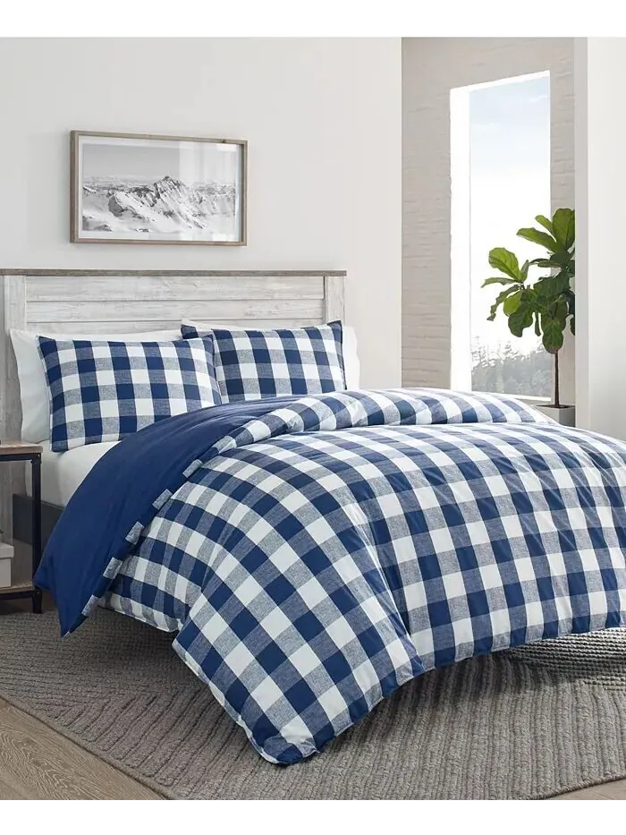 Наборы пододеяльников в клетку Lakehouse Eddie Bauer — изображение 2 из 5, синий