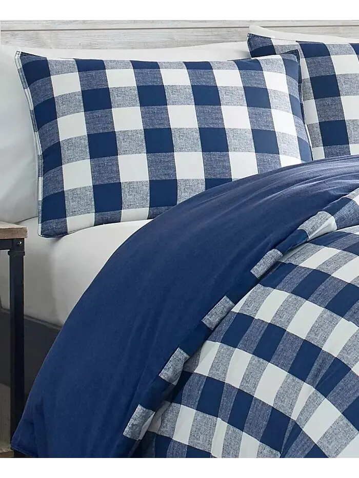 Наборы пододеяльников в клетку Lakehouse Eddie Bauer — изображение 4 из 5, синий