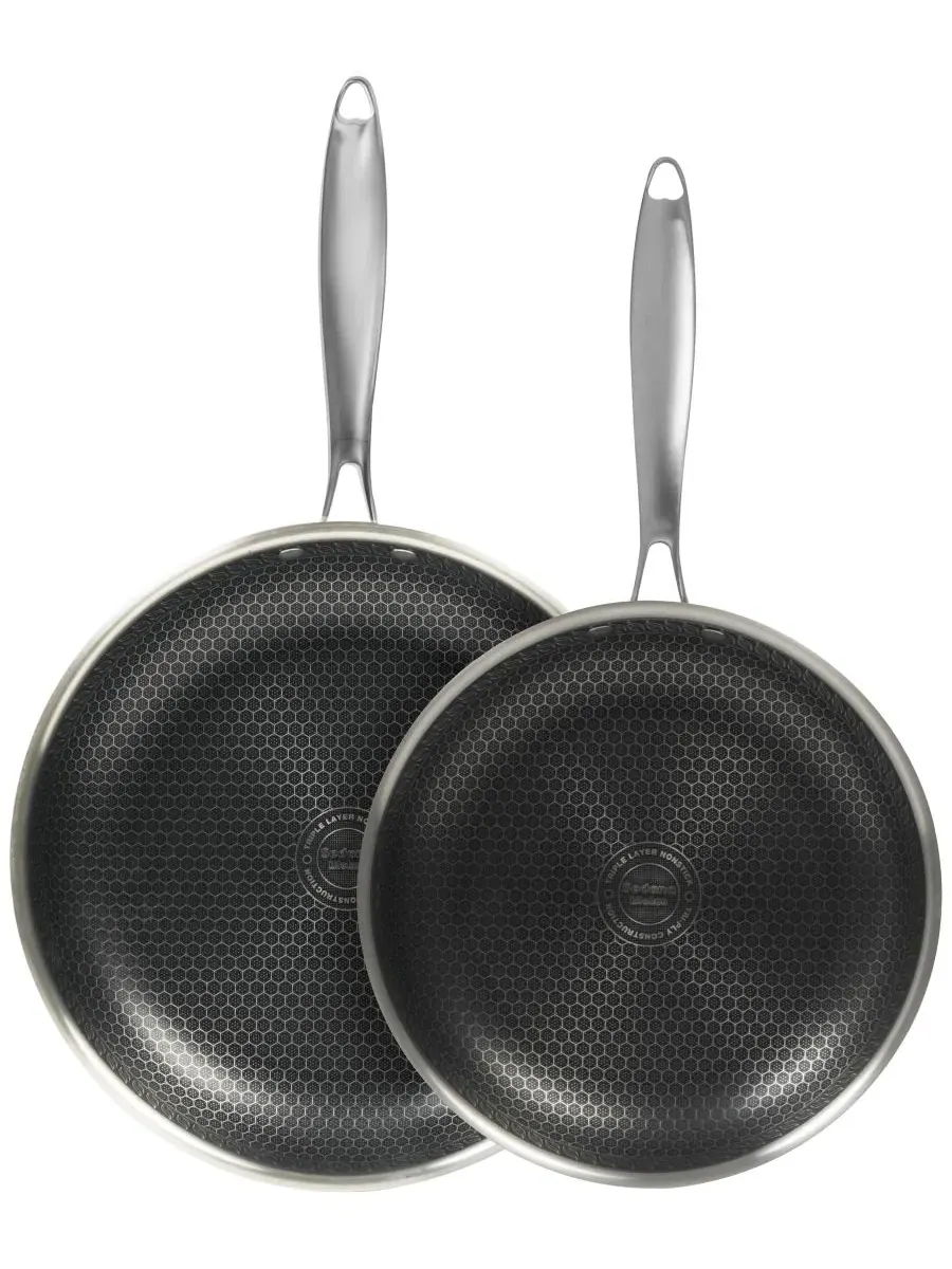 Набор из 2 сковородок Glidesteel из нержавеющей стали с антипригарным покрытием Sedona Kitchen